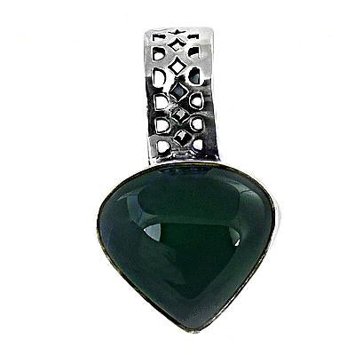 925 Silver Green Gemstone Pendant Necklace for Women
