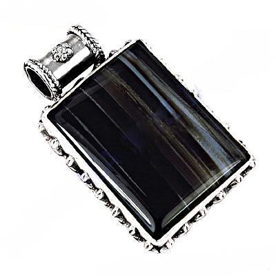925 Silver Onyx Pendant for Women | Black Gemstone Jewelry
