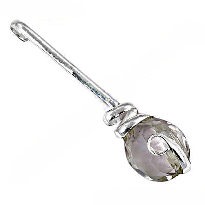 Crystal Witch Broom Pendant | Sterling Silver | Gift