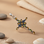 Load image into Gallery viewer, 925 Silver Cross Pendant with Gemstones for Women | Gift
