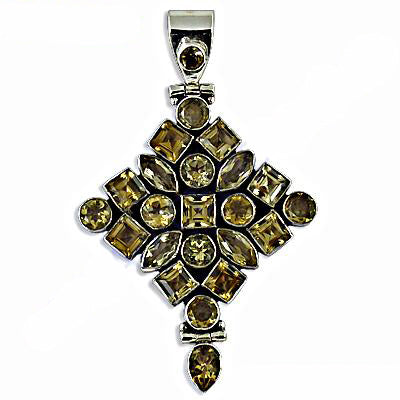 925 Silver Citrine Gemstone Pendant | Statement Jewelry for Women