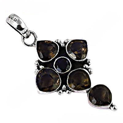 925 Silver Smoky Quartz Pendant for Women | Gemstone Jewelry