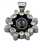 Load image into Gallery viewer, Oxidized Silver Pendant with Black Onyx &amp; CZ | Women's Jewelry
