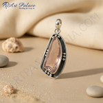 Load image into Gallery viewer, 925 Silver Rose Quartz Pendant for Women | Gemstone Jewelry
