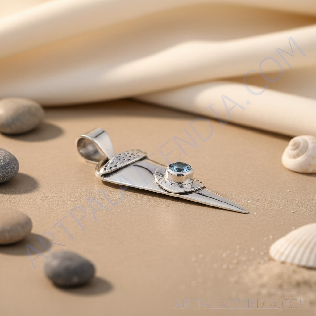 925 Silver Blue Topaz Pendant Necklace for Women | Gift