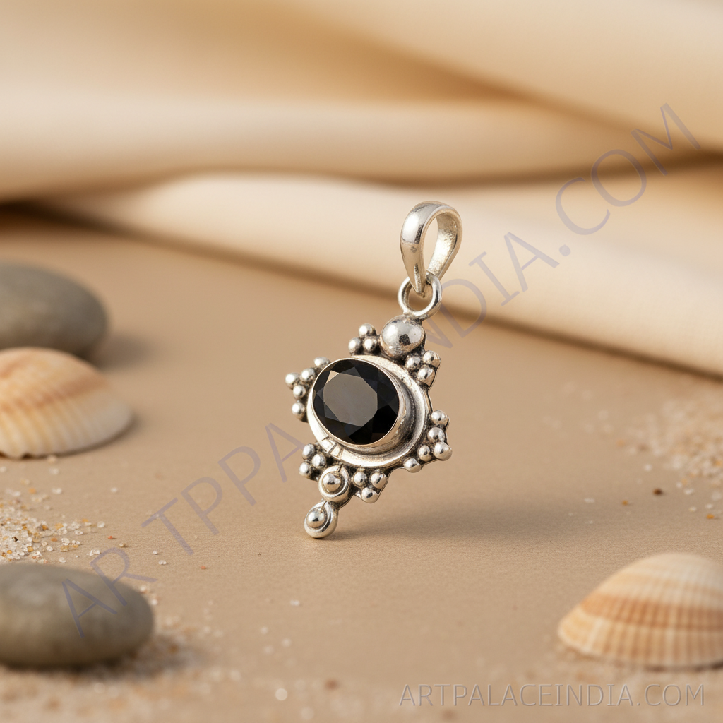 925 Silver Black Onyx Pendant for Women | Gemstone Jewelry