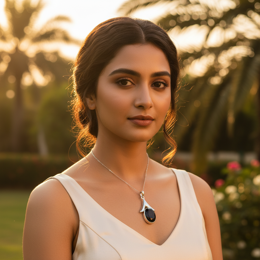 925 Silver Black Onyx Pendant for Women | Gemstone Jewelry