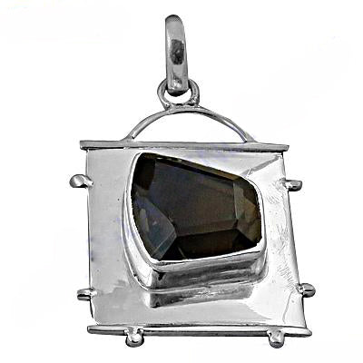 925 Silver Smoky Quartz Pendant for Women | Modern Jewelry Gift
