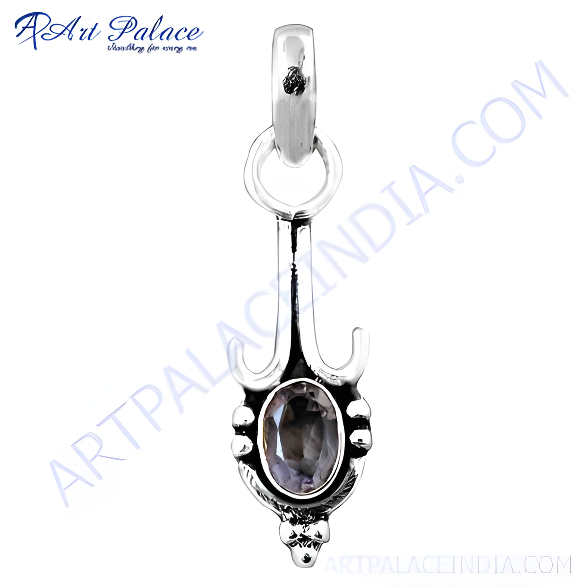 925 sterling silver amethyst pendant necklace with a purple gemstone