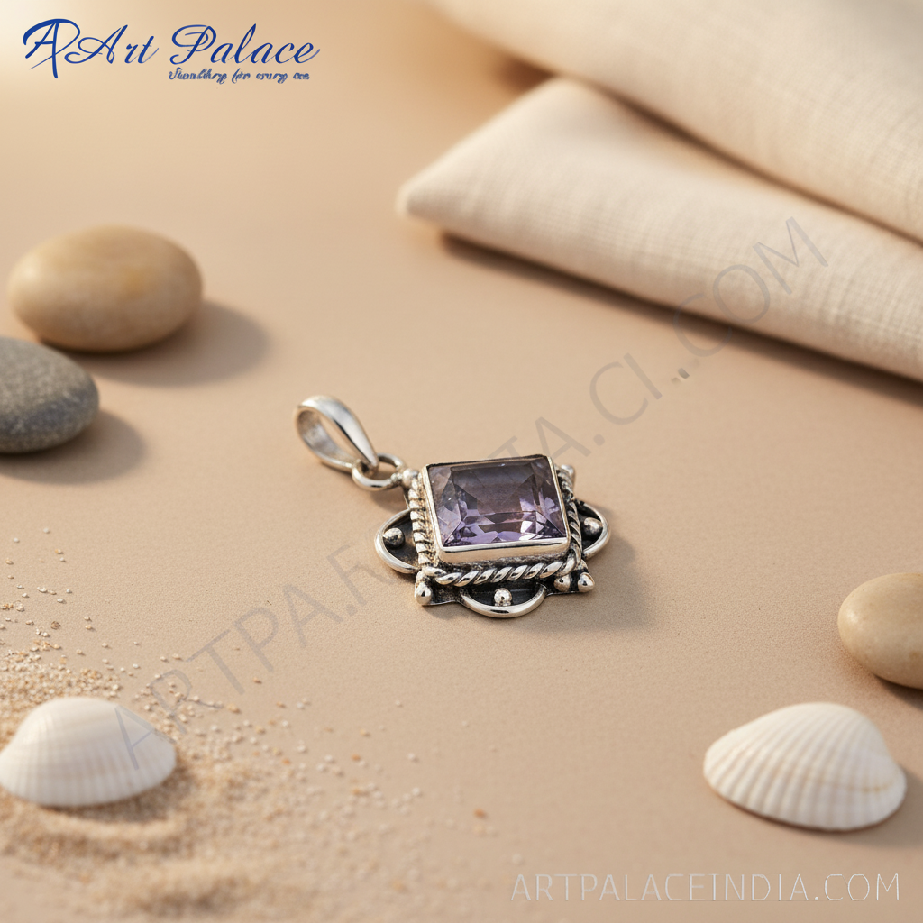 925 Silver Amethyst Pendant for Women | Gemstone Jewelry Gift