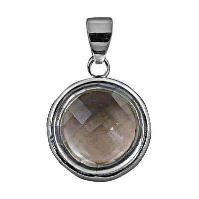 Smoky Quartz Pendant Necklace | 925 Silver | Round Gemstone