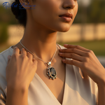 Load image into Gallery viewer, Colgante de cuarzo ahumado en plata 925 para mujer | Joyería con piedras preciosas
