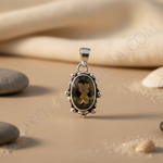 Load image into Gallery viewer, Colgante de cuarzo ahumado en plata 925 para mujer | Joyería con piedras preciosas
