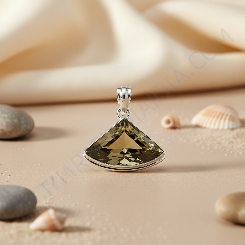 925 Silver Citrine Pendant | Teardrop Gemstone Necklace