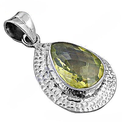 925 Silver Citrine Teardrop Pendant for Women | Gemstone Jewelry