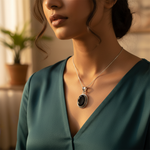 Load image into Gallery viewer, 925 Silver Black Onyx Oval Pendant for Women | Gemstone Jewelry

