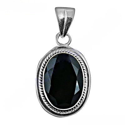 925 Silver Black Onyx Oval Pendant for Women | Gemstone Jewelry