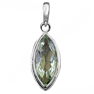 925 Silver Green Amethyst Pendant for Women | Gemstone Jewelry