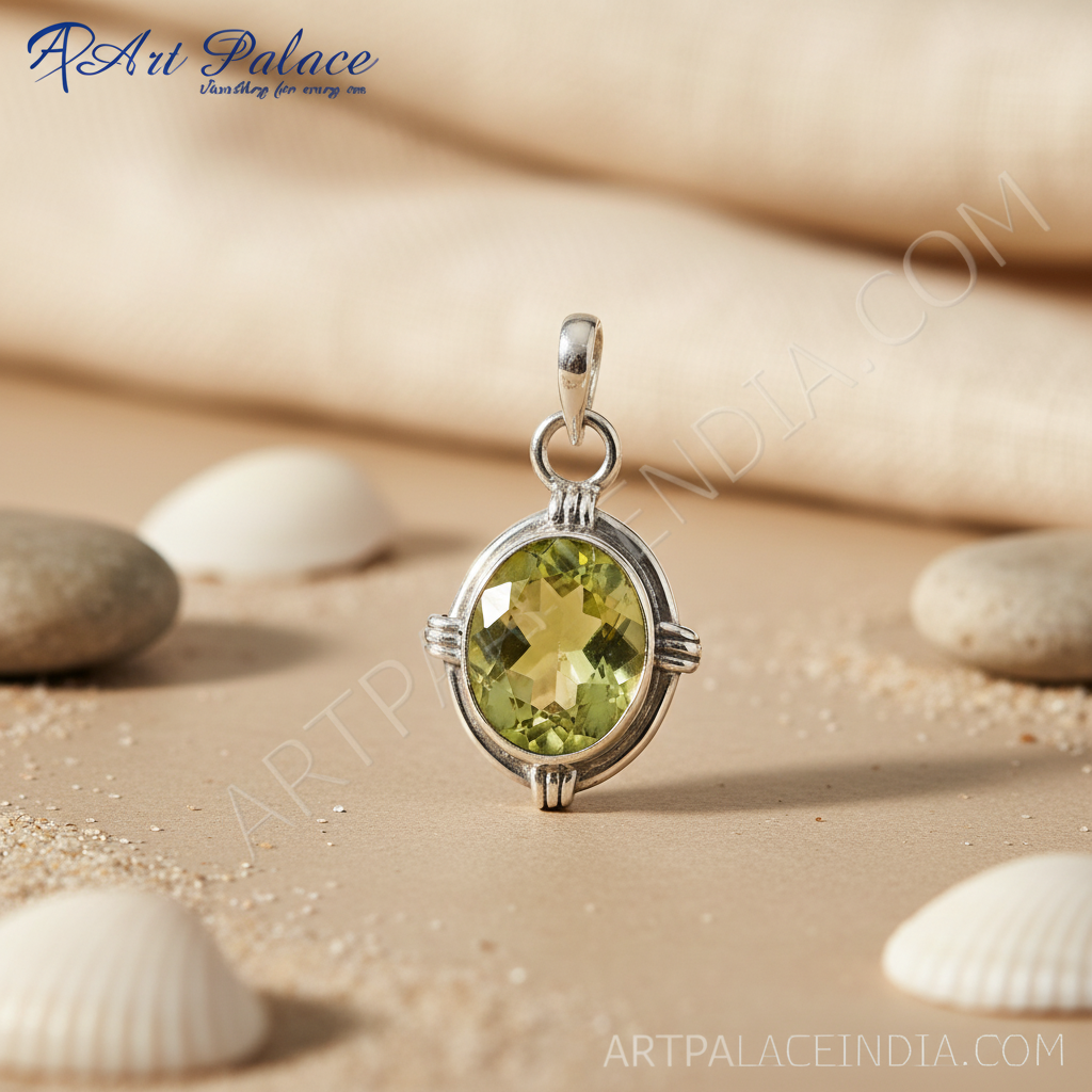 925 Silver Peridot Pendant for Women | Gemstone Jewelry