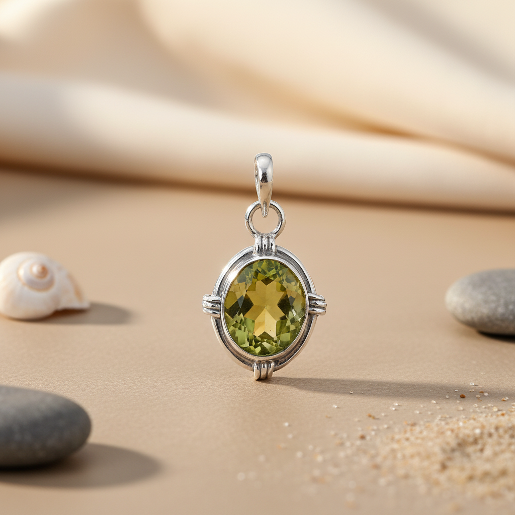 925 Silver Peridot Pendant for Women | Gemstone Jewelry
