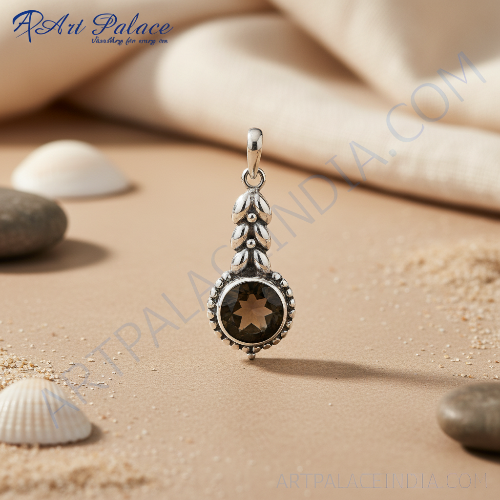 925 Silver Smoky Quartz Pendant for Women | Gemstone Jewelry