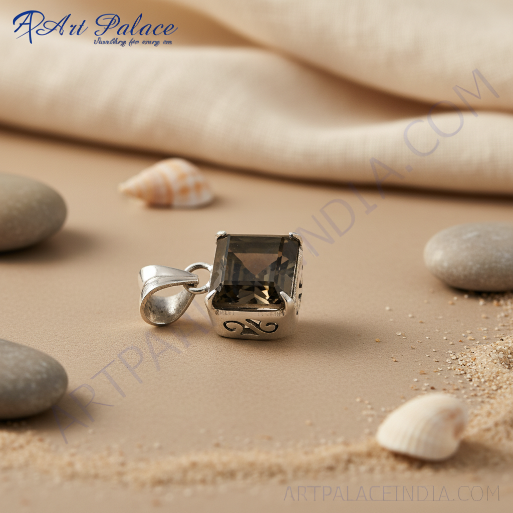 Smoky Quartz Pendant Necklace | 925 Silver | Women's Jewelry