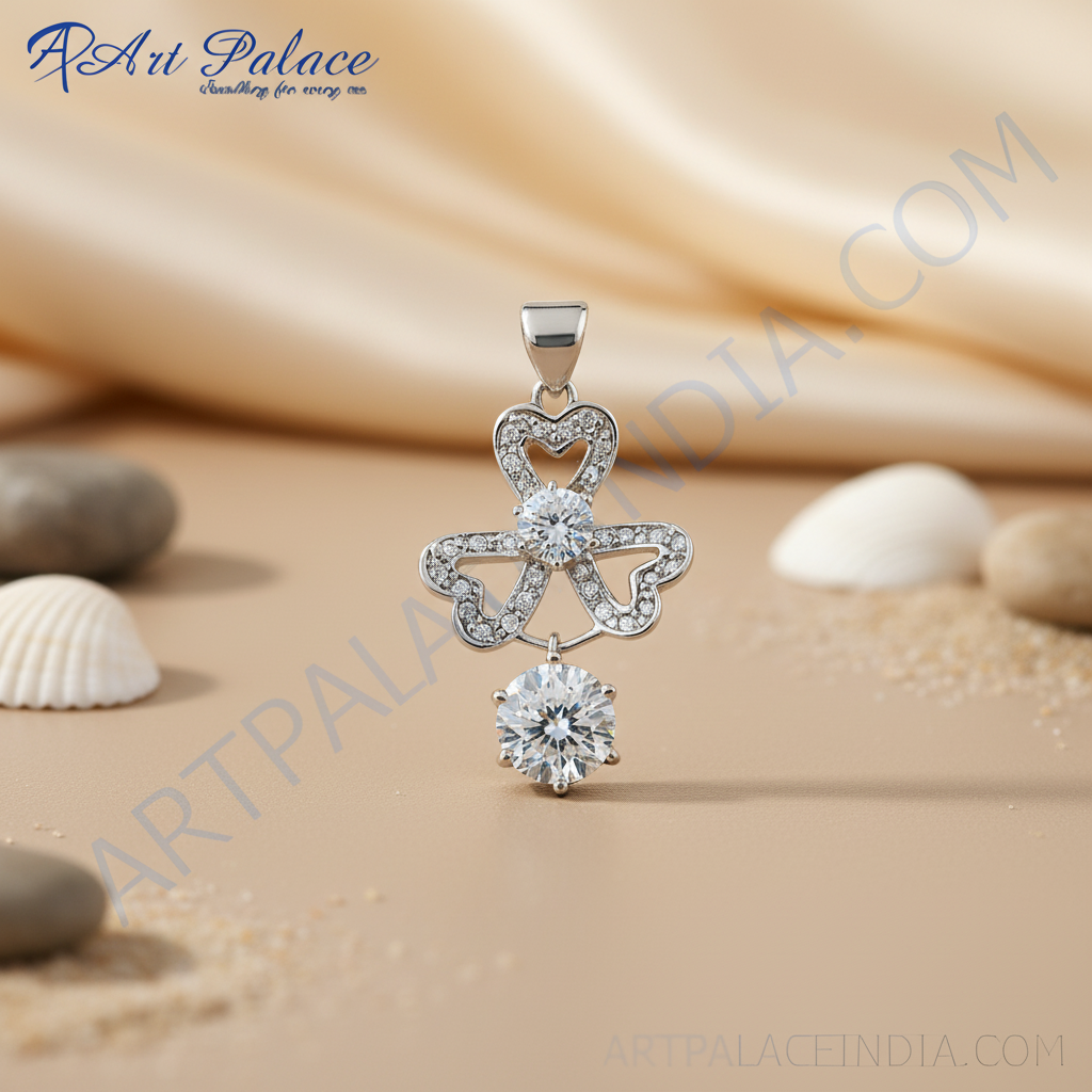 925 Silver Cubic Zirconia Pendant | Women's Fashion Jewelry