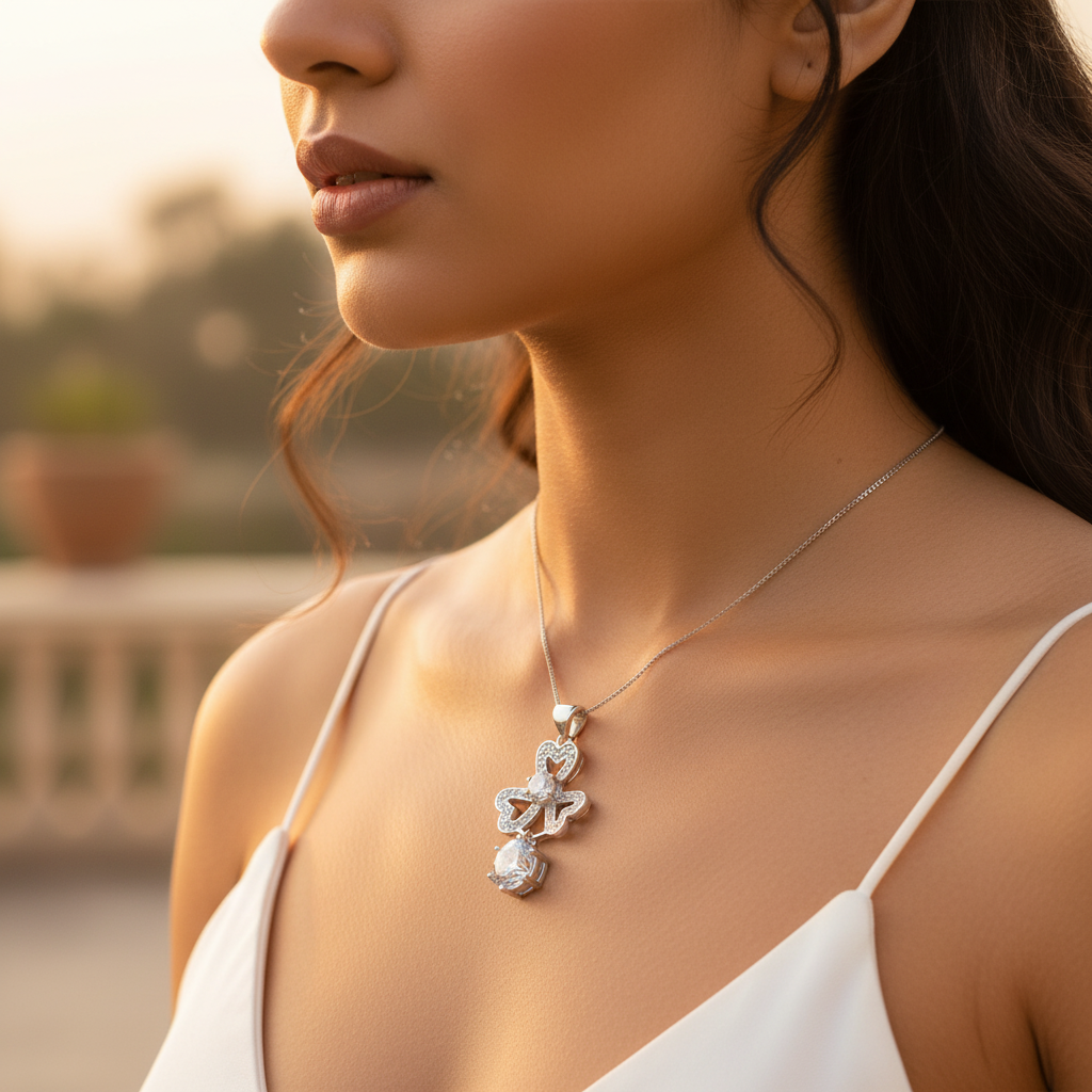 925 Silver Cubic Zirconia Pendant | Women's Fashion Jewelry