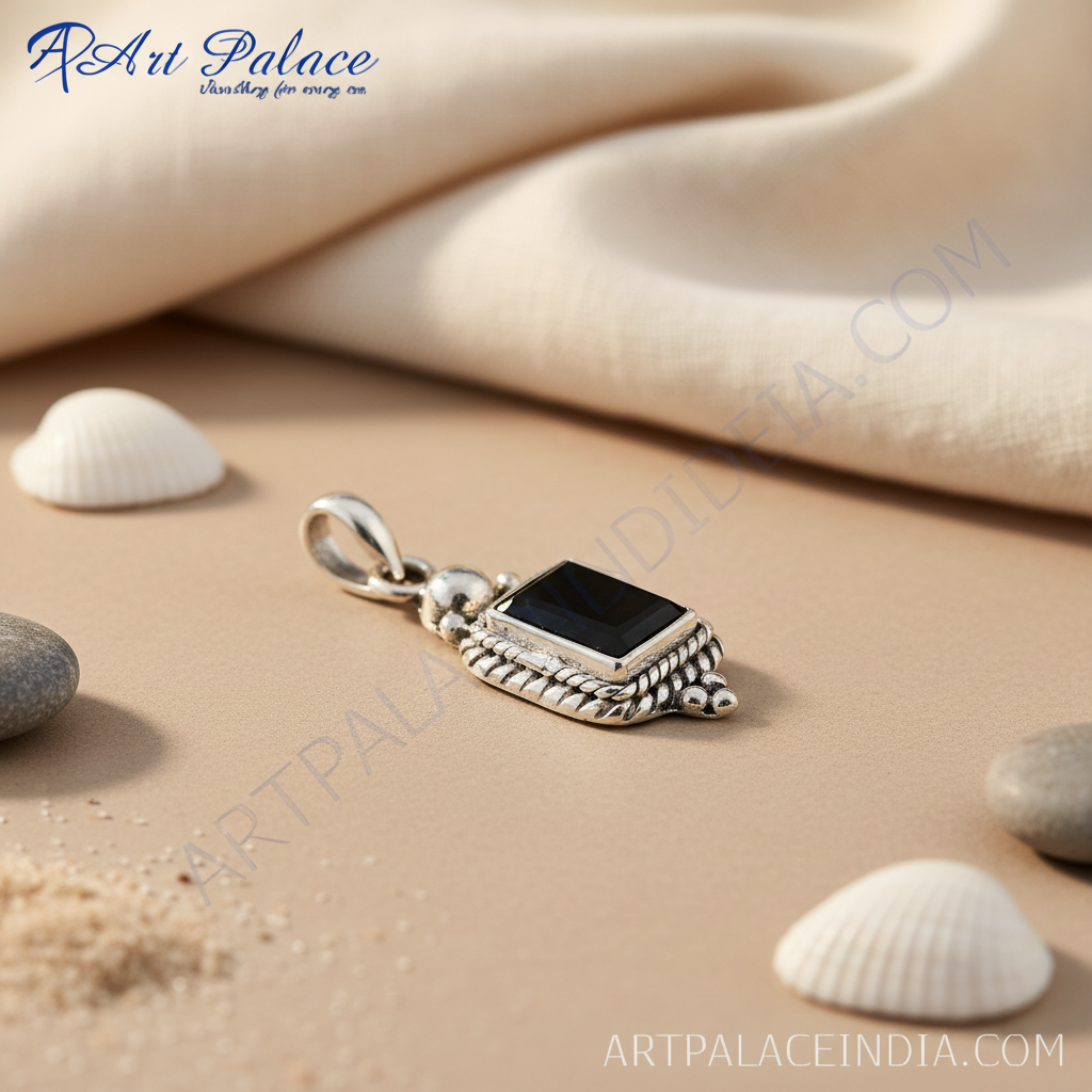 925 Silver Black Onyx Pendant for Women | Gemstone Jewelry