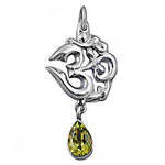 Load image into Gallery viewer, 925 Silver Om Pendant with Peridot Gemstone | Spiritual Jewelry
