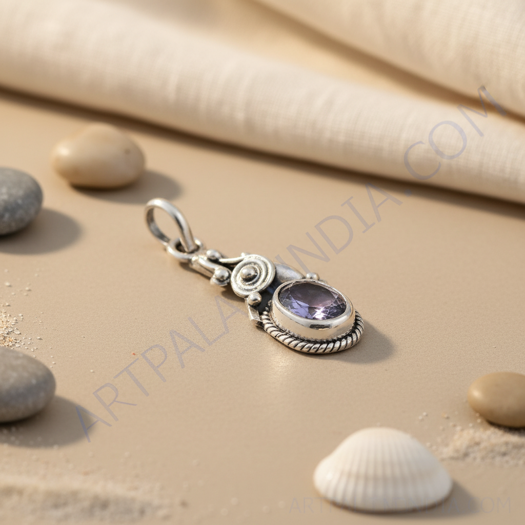 Colgante de amatista en plata 925 para mujer | joyas con piedras preciosas