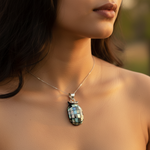 Load image into Gallery viewer, Silver Mother of Pearl Pendant Necklace | Women&#39;s Jewelry Gift
