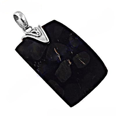 925 Silver Black Stone Pendant for Women | Modern Jewelry