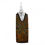 Load image into Gallery viewer, Silver Carved Brown Pendant for Women | Modern Jewelry
