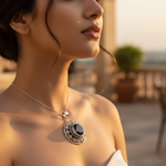 Load image into Gallery viewer, 925 Silver Black Onyx Pendant Necklace | For Women | Gift
