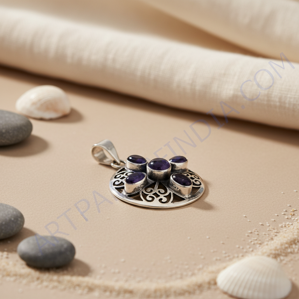 925 Silver Amethyst Pendant for Women | Gemstone Jewelry