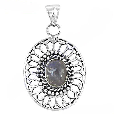 925 Silver Moonstone Oval Pendant | Women's Jewelry Gift