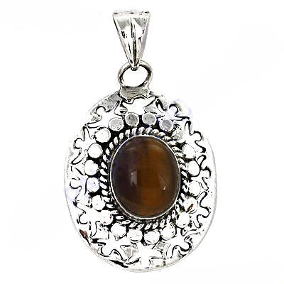 925 Silver Agate Stone Pendant | Women's Oval Jewelry Gift