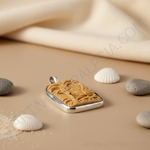 Load image into Gallery viewer, Carved Rooster Pendant - Silver Frame Pendant | Animal Jewelry
