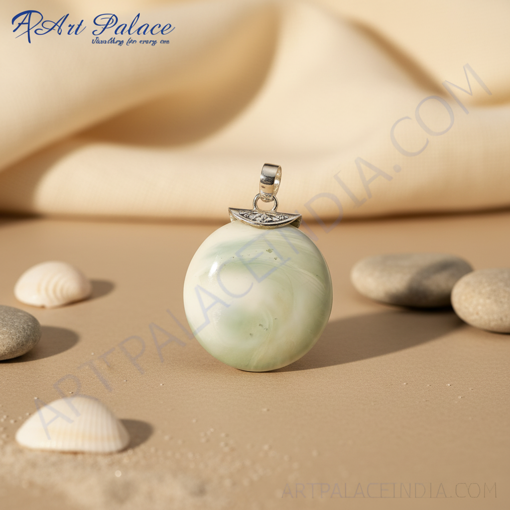 Silver Shell Pendant Necklace | Natural Stone Jewelry for Women