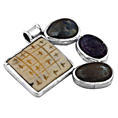 Silver Gemstone Pendant Set | Statement Jewelry for Women