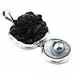 Load image into Gallery viewer, Black Onyx Rose Pendant Necklace | Sterling Silver Locket
