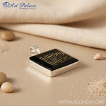 Load image into Gallery viewer, Colgante cuadrado de ónix negro en plata 925 | Joyería de moda para mujer
