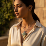 Load image into Gallery viewer, Collar con colgante de corazón de plata | Joyería de ágata musgosa
