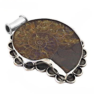925 Silver Ammonite Pendant | Fossil Jewelry for Women