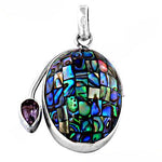 Load image into Gallery viewer, 925 Silver Abalone Shell Pendant with Amethyst Stone | Women's Jewelry
