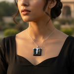 Load image into Gallery viewer, 925 Silver Black Stone Pendant for Women | Modern Jewelry
