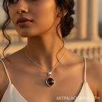 Load image into Gallery viewer, 925 Silver Brown Gemstone Pendant for Women | Modern Jewelry
