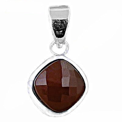 925 Silver Brown Gemstone Pendant for Women | Modern Jewelry