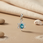 Load image into Gallery viewer, 925 Silver Blue Topaz Star Pendant for Women | Gemstone Jewelry
